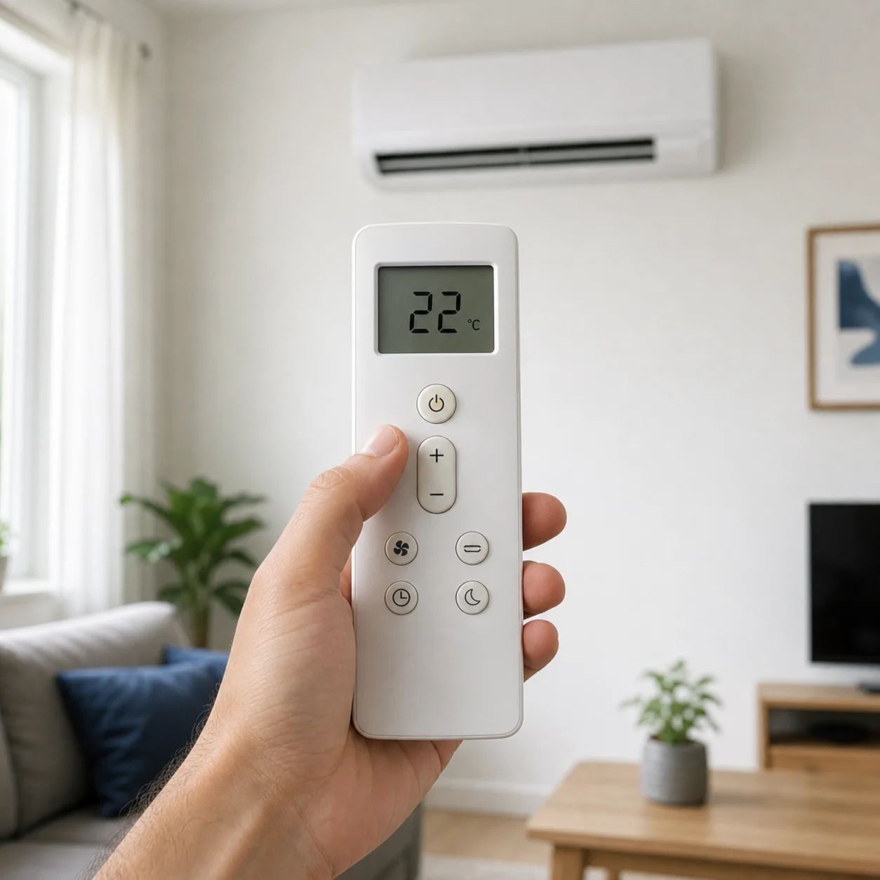 Regolazione della temperatura con il telecomando