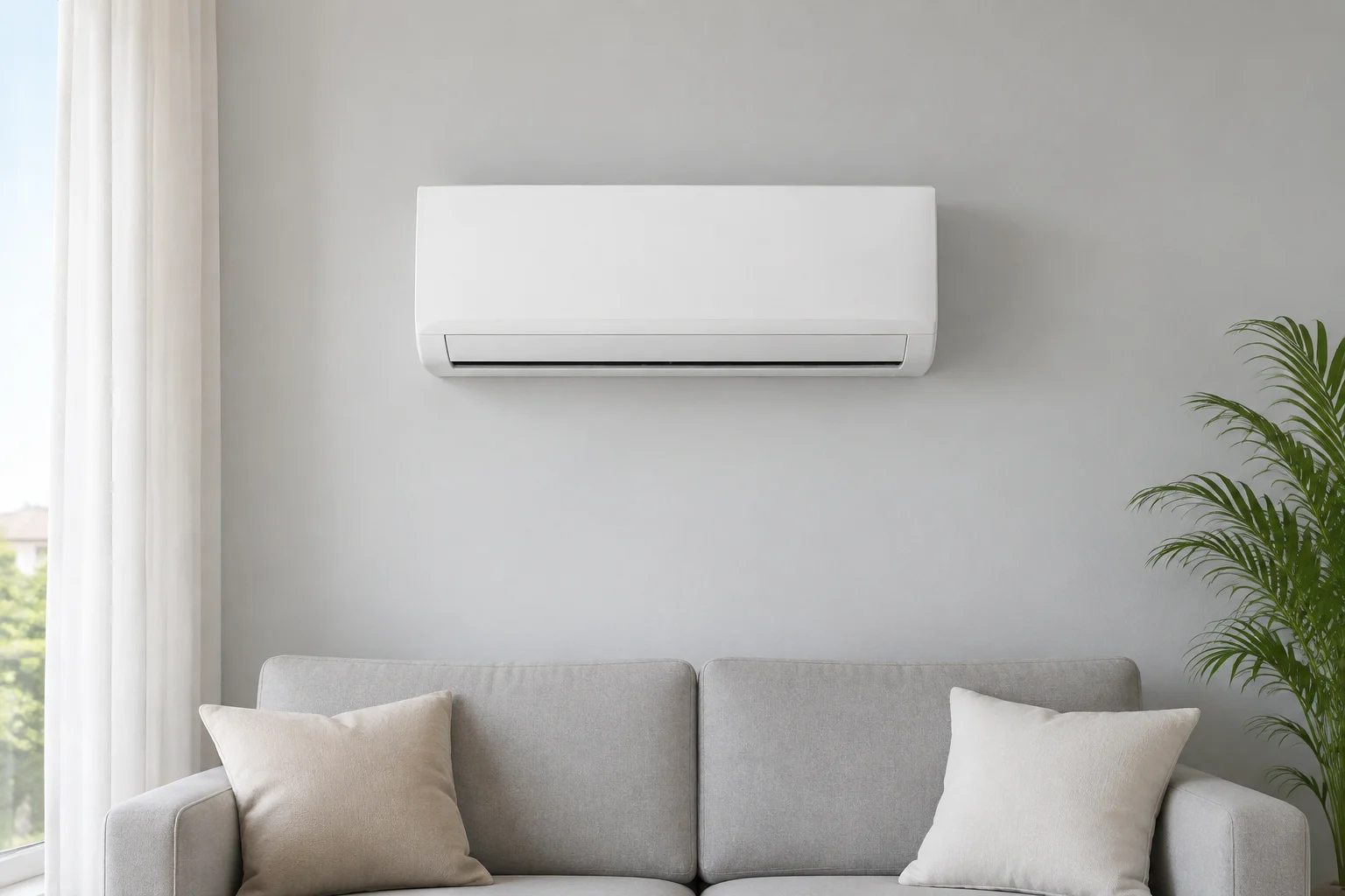 Climatizzatore a parete in soggiorno