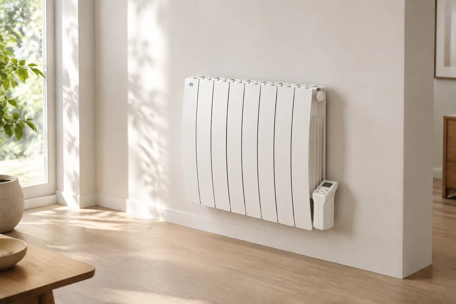 Radiatore elettrico con comando integrato a parete